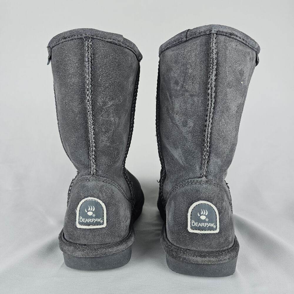 Bearpaw Emma Short Suede Winter Boots Gray Women’s Size 7 Sheepskin Lined - Picture 9 of 16